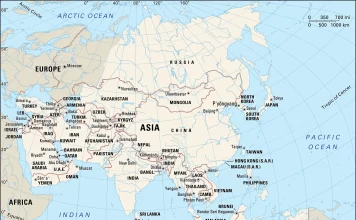 About Geography of Asia in hindi